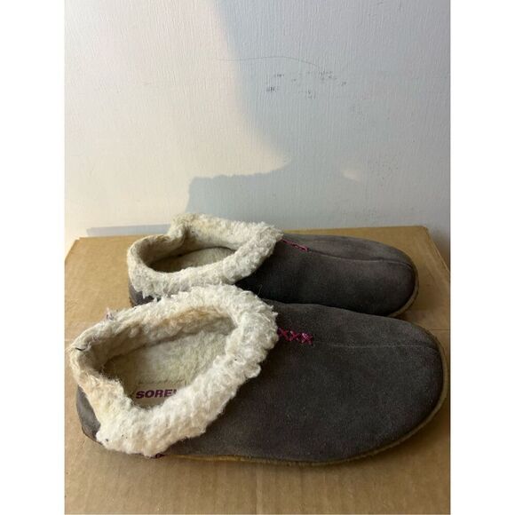 Sorel gray slippers women’s 7 used moccasins - Picture 1 of 8